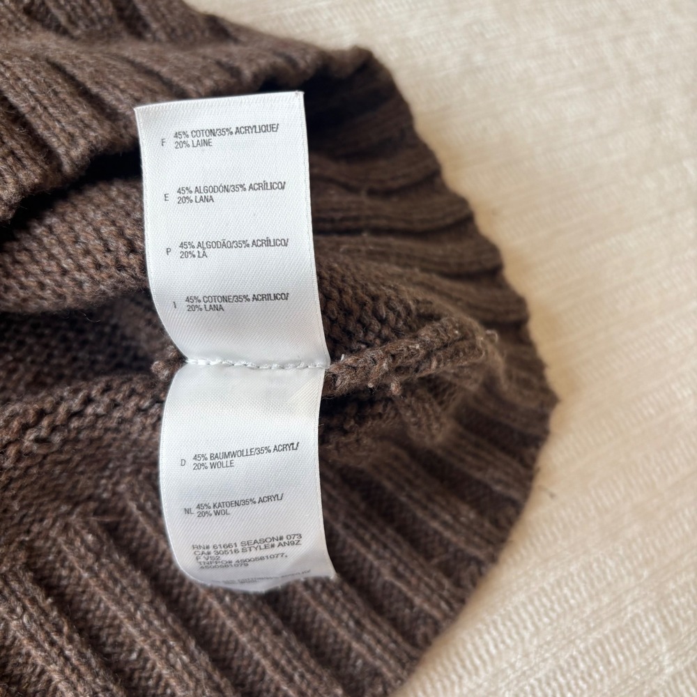 The North Face Womens Brown Fair Isle‎ Toggle Shawl Neck Wool Blend Sweater M - Picture 7 of 12